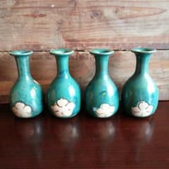 瀬戸焼 加藤作助 織部花瓶 4個 大正〜昭和初期 - メルカリ