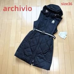 未使用 タグ付】 アルチビオ 中綿 ワンピース ベスト ジレ ブラック36