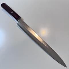 270mm ダマスカス墨流し柳刃包丁 紫檀八角柄 鏡面仕上げ 刺身用 - メルカリ