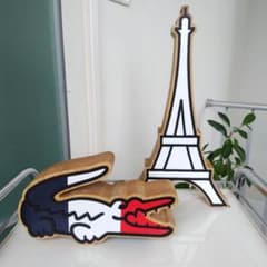①レア！LACOSTE 非売品 販促 店舗 木製オブジェ ワニとタワーセット