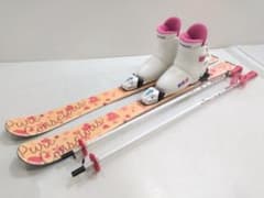 女の子 ジュニアスキー4点セット ピュアコンシャス 110cmブーツ 22cm