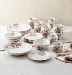 ローラ アシュレイ 食器セット 24ピース カップ ソーサー ボウル 皿