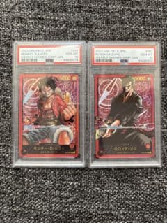PSA10連番】ルフィ&ゾロ レカフィグ プロモ ワンピースカード 金文字