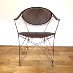 ラタン×スチール アームチェア YAMAKAWA RATTAN 旧モデル推定 - メルカリ