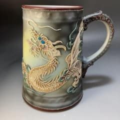 ☆希少☆逆輸入 オールドノリタケ 花瓶 コップ ドラゴン 盛り上げ
