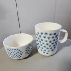 廃盤レア】マリメッコ プケッティ 水色 マグカップ ボウル 2 点セット