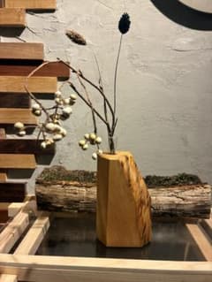 一点物 桜 無垢材 一輪挿し 木工オブジェ 店舗什器 カフェ ドライ