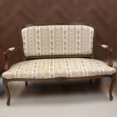 ロココ調 イタリア クラシック 猫脚 2人掛けソファ アームチェア