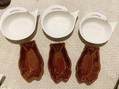 よしざわ窯 新品＊廃盤レアくまめばち白鳥スープ小鉢各3枚6枚セット