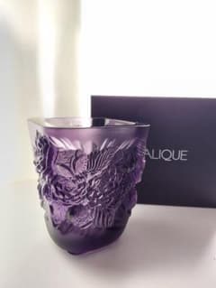 LALIQUE ベース ピヴォワーヌ パープルガラス工芸 アール・ヌーヴォー
