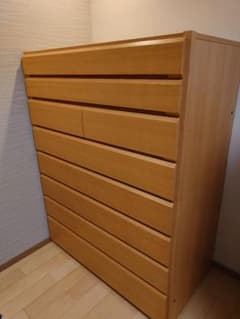 府中家具 ナチュラルウッド 木製チェスト 8引き出し - メルカリ