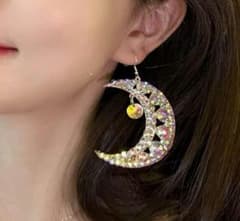 767 ベリーダンス ピアス オーロラストーン 月 アクセサリー 社交