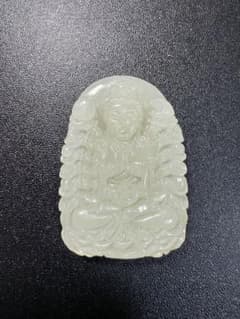 和田玉 千手観音菩薩 ペンダント 彫刻 お守り 厄除け 開運 中国古美術