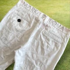 マークアンドロナ パンツ M〜L相当 白 ホワイト 総柄 スカル 迷彩