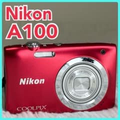美品 Nikon COOLPIX A100 レッド コンデジ 動作品 - メルカリ