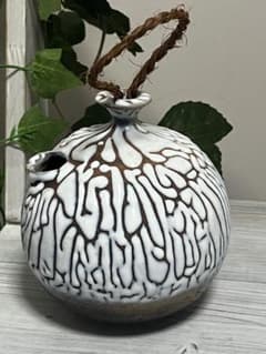 岩国焼白釉建水 山田象陶造 白釉花瓶 - メルカリ