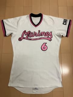 上川誠二 実使用 支給 ユニフォーム 千葉ロッテマリーンズ 初代 ピンク