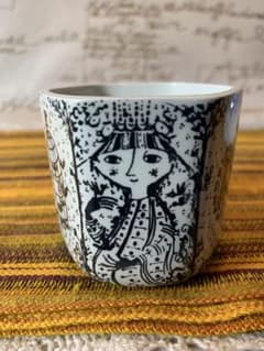 ビヨンヴィンブラッド ニモール窯のビンテージの初期少女柄の可愛い