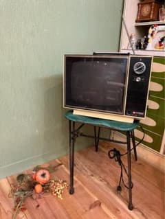アンテナ付きテレビ 昭和レトロ 当時物 ジャンク インテリア