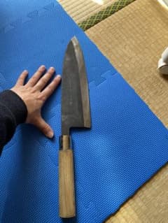 堺金重作 大出刃包丁 白鋼 水牛柄 7尺 刃渡り21センチ | Shop at