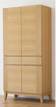 大川家具 ハイキャビネット カノーヴァ 80 ホワイトオーク オーク突板