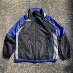 DIADORA 各所ロゴ刺繍入り 大きめ 2枚生地 古着 フルジップジャケット