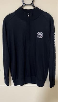 美品】アンパスィ ジップアップセーター ネイビー - メルカリ