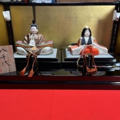 東玉工房 伝統工芸師、鈴木賢一 江戸木目込￼雛人形 西陣織 木目込