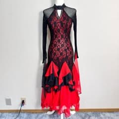 フラメンコ ダンス衣装 ドレス 赤×黒 サイズ表記なし HR2084 - メルカリ