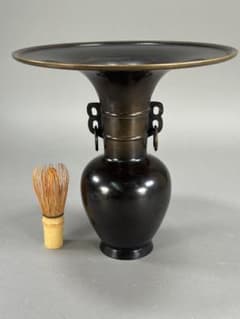 いけばな 池坊 唐銅花瓶 立花 花器 花瓶 華道具高さ:24.5cm - メルカリ