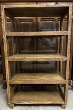 オールドメゾン 木製 ガラス 4段キャビネット - メルカリ
