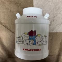 レア！ 河口湖ミルク缶 陶器 非売品 レトロ 花瓶 アンティーク 40数年