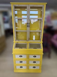 カントリー ガラスキャビネット コレクションラック レトロ 棚