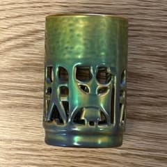 ハンガリー ZSOLNAY（ジョルナイ社）透かし模様のエオシン釉花瓶 <中古