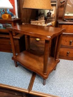 1970's ヴィンテージ コロニアル ウッド サイド オープン ラック 2段