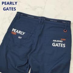 パーリーゲイツ ハーフパンツ ストレッチ ロゴ 89 Dカン ネイビー