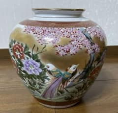 九谷焼き 光崖窯 本金花鳥 花瓶 - メルカリ