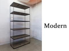 展示品インダストリアル□アイアンウッドシェルフ□アイアン×ウッド□6