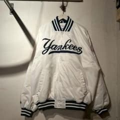 希少】Majestic NYヤンキース ナイロンスタジャン 白 XXL - メルカリ