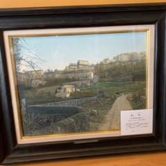 値下げ！藤田西洋作『白い家の見える道』油絵10P - メルカリ