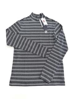 未使用品】パーリーゲイツ ベア天千鳥ボーダー ハイネックカットソー