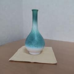 松柏窯 青磁 窯変 花生 花瓶 高さ25cm 共箱付 床の間 一輪挿し - メルカリ
