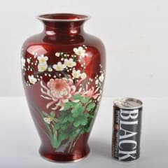 七宝焼 安藤七宝店 純銀刻印 透釉 四君子文 花瓶 M R7023 - メルカリ