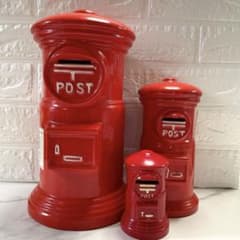 ポスト 陶器製 赤いポスト30cm20cm10cm 匿名配送 郵便ポスト 貯金箱