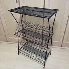 1960s ヴィンテージ レコードラック スチールメッシュラック ブック