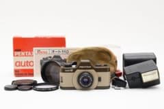 動作品】レア！PENTAX auto110 マロン/2レンズト 箱フラッシュ付