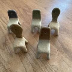 北川タケシ 椅子のオブジェ 5個セット 作家もの 信楽 陶器 オブジェ