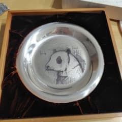 銀高騰！まだ間に合う！ 純銀製 パンダ皿 専用箱付き ベルナール