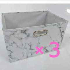THREEPPY 大理石柄 折り畳み収納カラーボックス 3個セット - メルカリ