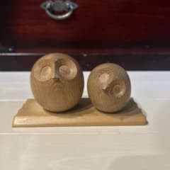 希少】旭川クラフト ヒサクラフト HISA-CRAFT 木彫り フクロウ ペア